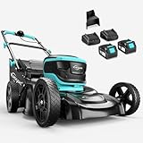 YARDCARE Akku Rasenmäher mit 7 Schnitthöhen, LED-Display, Mulchkeil, bis zu...