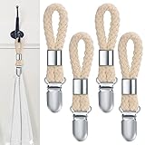 4 Stück Handtuch Clips zum Aufhängen, Handtuchclips mit Schlaufen, Handtuch...