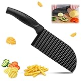 Riffelmesser, Wellenschneider für Pommes, Edelstahl Wellenmesser, Wellenmesser...