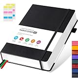 FOCUS DAY Notizbuch A5 Liniert, Tagebuch Leder, Hardcover 320 Seiten Dickes...