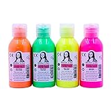 Bastelzone Neon-Acrylfarben-Set. 4 Farben je 100 ml. Malfarben für Kinder und...