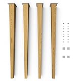 Sossai® Holz-Tischbeine - Clif Square | Öl-Finish | Höhe: 71 cm | HMF3 |...