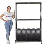 PROREGAL Reifenregal Ragnar HxBxT 180x120x40cm bis zu 8 Reifen auf 2 Ebenen +...