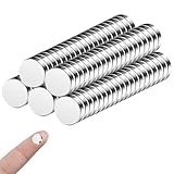 100 Stück | 8 x 2 mm runde extrem Starke Magnete, kleine Neodym-Kühlschrankmagnete, Mini-Magnete, für Kühlschrank, Bilder, Basteln, Karte, Whiteboard, Kalender