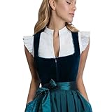 Dirndl Bluse Damen Flügelärmel - Trachtenbluse Weiß Dirndlbluse...