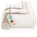 LAYNENBURG Premium Musselin Tagesdecke 150x200 cm - 100% Baumwolle -...