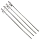 4 Stück Rutenhalter Bankstick Edelstahl Storm Pole 75-120cm