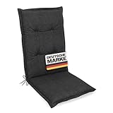Gardissimo 'Premium Hochlehner anthrazit, Gartenstuhlauflagen 120 x 50 x 8 cm...