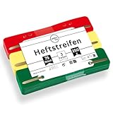 perfect line - 75 Heftstreifen (3x25 Stk.), recycelbarer Kunststoff, 3 Farben...