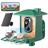 Vogelhaus mit Kamera Outdoor Solar Vogelfutterspender: 2K WLAN Vogelfutterhaus...