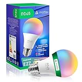 NOUS P3 Smarte WIFI Glühbirne RGB E27, Kompatibel mit Matter, Alexa, Home...