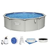 Bestway Hydrium Stahlwandpool Komplett-Set mit Sandfilteranlage Ø 460 x 120 cm,...