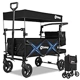 Sekey Faltbarer Bollerwagen mit Dach 2 Kinder, Bollerwagen Faltbar Kinder 100KG...