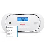 X-Sense Kohlenmonoxid Melder, TÜV-Zertifiziert, mit digitalem LCD-Display, CO...