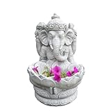 gartendekoparadies.de Figur des göttlichen Ganesha mit Schale (Grau),...