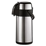 axentia Airpot in Silber, Pumpkanne aus rostfreiem Edelstahl, Isolierkanne mit...