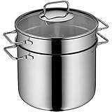 WMF Nudeltopf mit Sieb 24 cm Induktion, Kochtopf groß 7l, Spaghettitopf mit...