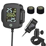 Motorrad TPMS Reifendrucküberwachungssystem, Reifendrucksensor mit 2 Sensoren...