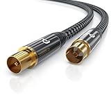 CSL - 2m HDTV Antennenkabel mit Braiding 8k 4k HDTV - Antennenstecker zu...