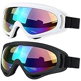 SHYL~JIER Schneebrille, 2er-Pack, Ski-, Motorrad-, Snowboardbrille mit...