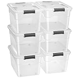 Juskys Aufbewahrungsbox mit Deckel - 6er Set Kunststoff Boxen 60l - Box groß,...