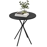 Outsunny Gartentisch Ø60 x 70 cm, Wetterfest Balkontisch aus Stahl, Runder...