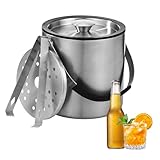2L Eiswürfelbehälter, Eiskübel mit deckel,Eiswürfelbehälter Edelstahl mit...