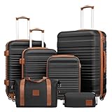 COOLIFE Koffer-Set Trolley Koffer ABS Hartschale Reisekoffer 4 Rollen...