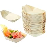 Roontin Einweg-Bambus-Teller für Lebensmittel, umweltfreundliche Bambusteller,...