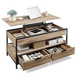 VASAGLE Couchtisch, höhenverstellbarer Wohnzimmertisch, Kaffeetisch, mit...