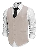 COOFANDY Weste Herren Trachtenweste Regular Fit Elegant Business Herrenweste...