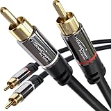 KabelDirekt – 1m Cinch Kabel, Stereo Audio Kabel 2 x 2 Cinch besonders...