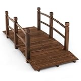 SOARS Holzbrücke mit Geländer, Gartenbrücke aus Fichtenholz, stabile...