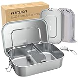 VITCOCO Lunchbox Bento Lunch Box Edelstahl leakproof 1200 ml Lunchbox Kinder mit...