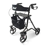 Drive Medical Rollator TORRO in Anthrazit für Indoor und Outdoor Nutzung I...