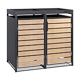 Zelsius Mülltonnenbox 2 Tonnen mit Pflanzdach | (B) 132 x (T) 80 x (H) 124 cm |...