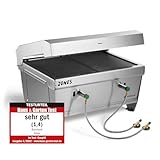 BURNHARD Camping Gasgrill Jones Edelstahl Klappgrill mit Deckel 2-Brenner 6,4 kW...