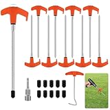 10 Stück Drehbare Zeltheringe mit Gewinde, 20,5 cm Schraubheringe Camping mit...