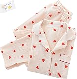 Pyjama-Set mit Herz-Print, Baumwoll-Pyjama-Set, süßes...