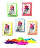 h2i Neon Holi Color Powder | Holi Pulver | Farbpulver zum Werfen | 5 leuchtende...