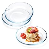 NUTRIUPS Glasteller, 17.8cm Dessertteller Glas, 3 Stück Essteller Glasteller...