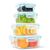 HOUSLUX Meal Prep Boxen Glasbehälter mit Deckel Glas Lebensmittelbehälter -...