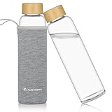 flintronic Glasflasche, 550ML Glass Bottle, Trinkflasche Glas Auslaufsicher,...