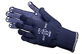 12 Paar JAH 5030 Feinstrick Handschuhe blau mit Noppen gute Passform ohne Nähte...