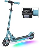 SmooSat E9 PRO Elektroroller für Kinder, mit Bunter Regenbogenlicht, 5 Meilen...