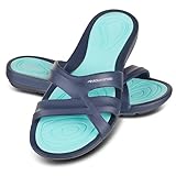 Aqua Speed Badelatschen Damen + Mikrofasertuch Set | Duschsandale |...