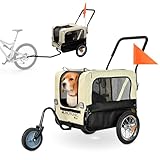Mobiclinic®, Hundeanhänger für Fahrrad + Hundewagen, 2 in 1, Bis 40 kg,...