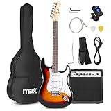 Max GigKit E Gitarre Set, E Guitar, Elektrogitarre mit Verstärker 40 Watt,...