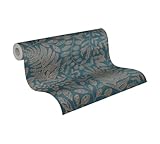 A.S. Création THE BoS Vliestapete mit floralem Muster 0,53 x 10,05 m – Blau,...