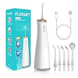 FlossJet Munddusche Kabellos Weiß Tragbare IPX7 Wasserdichte Munddusche für...